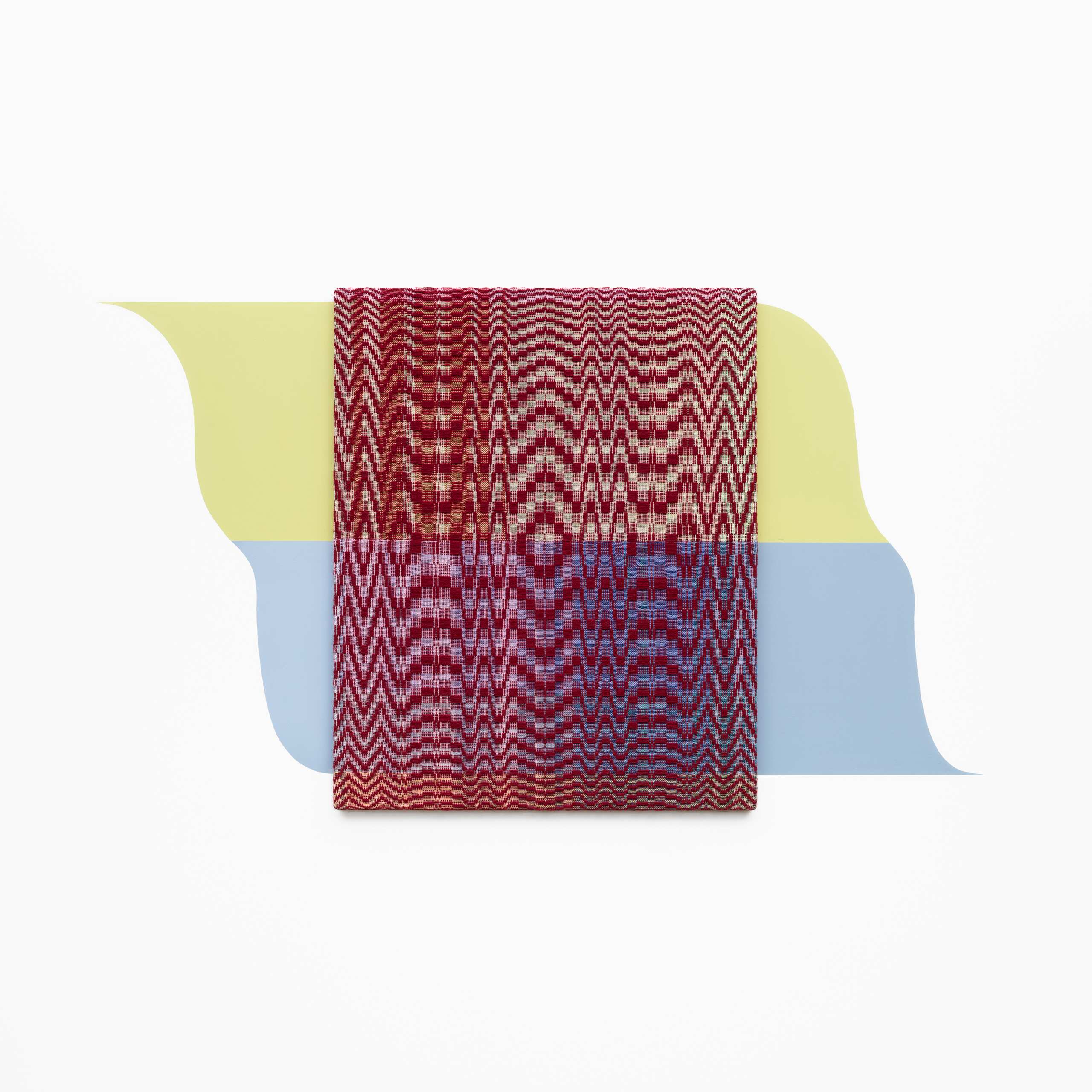Energy field [maroon], Hand-woven cotton and wool yarn, house paint, 2023