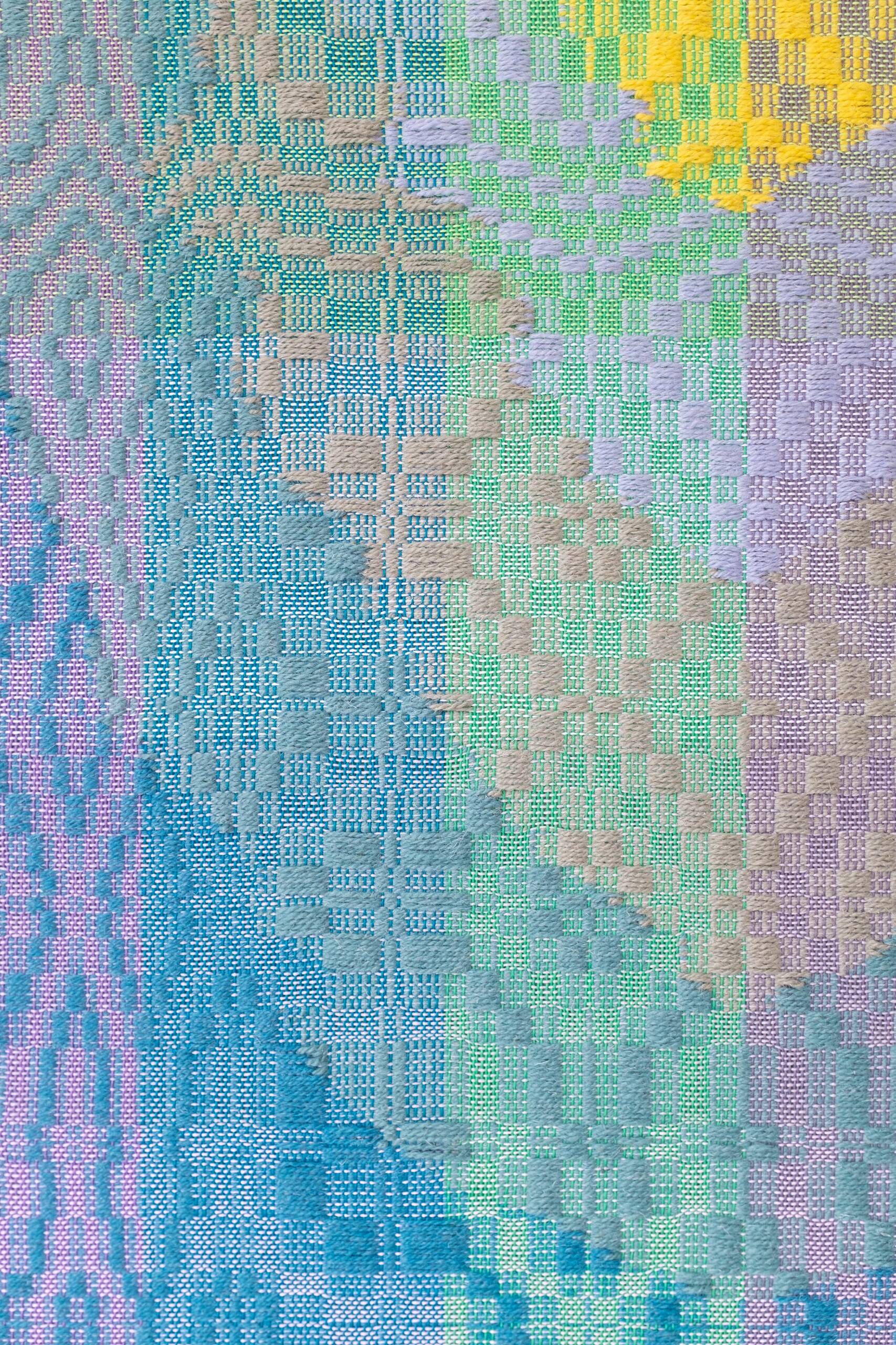 First, you don't know what you don't know [Ocean series, Sunlight Zone], Hand-woven cotton and wool yarn, 2023