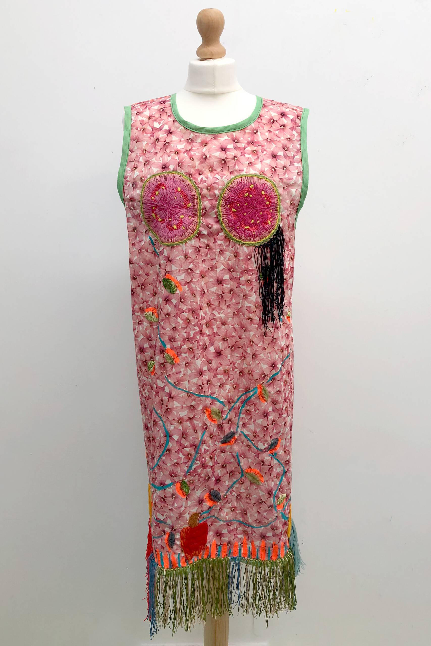 Fruits of Origin [guava] (collaboration with Goia Mujalli), Fabric, acrylic paint, hand-embroidery on hand-sewn garment, 2019