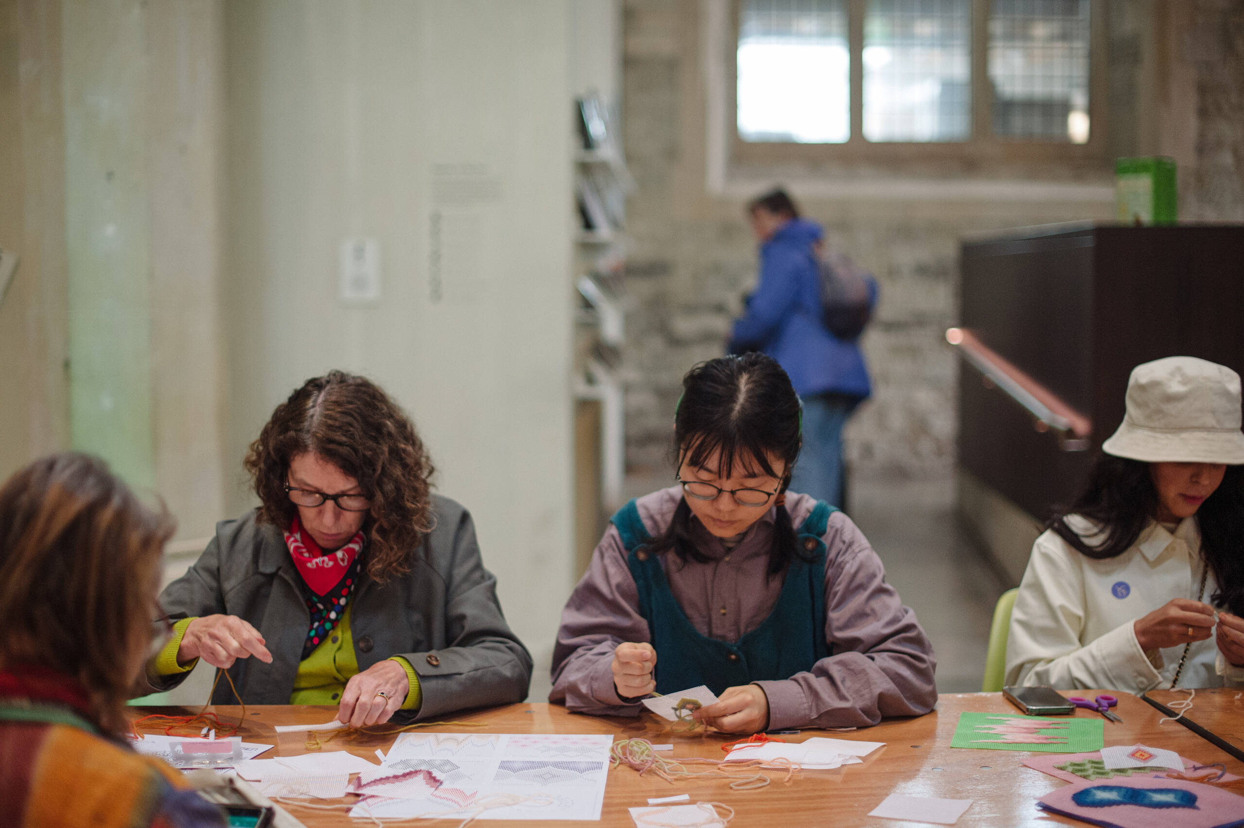 Memory Garden [workshop], Drop-in bargello workshop held at Garden Museum, London, 2023