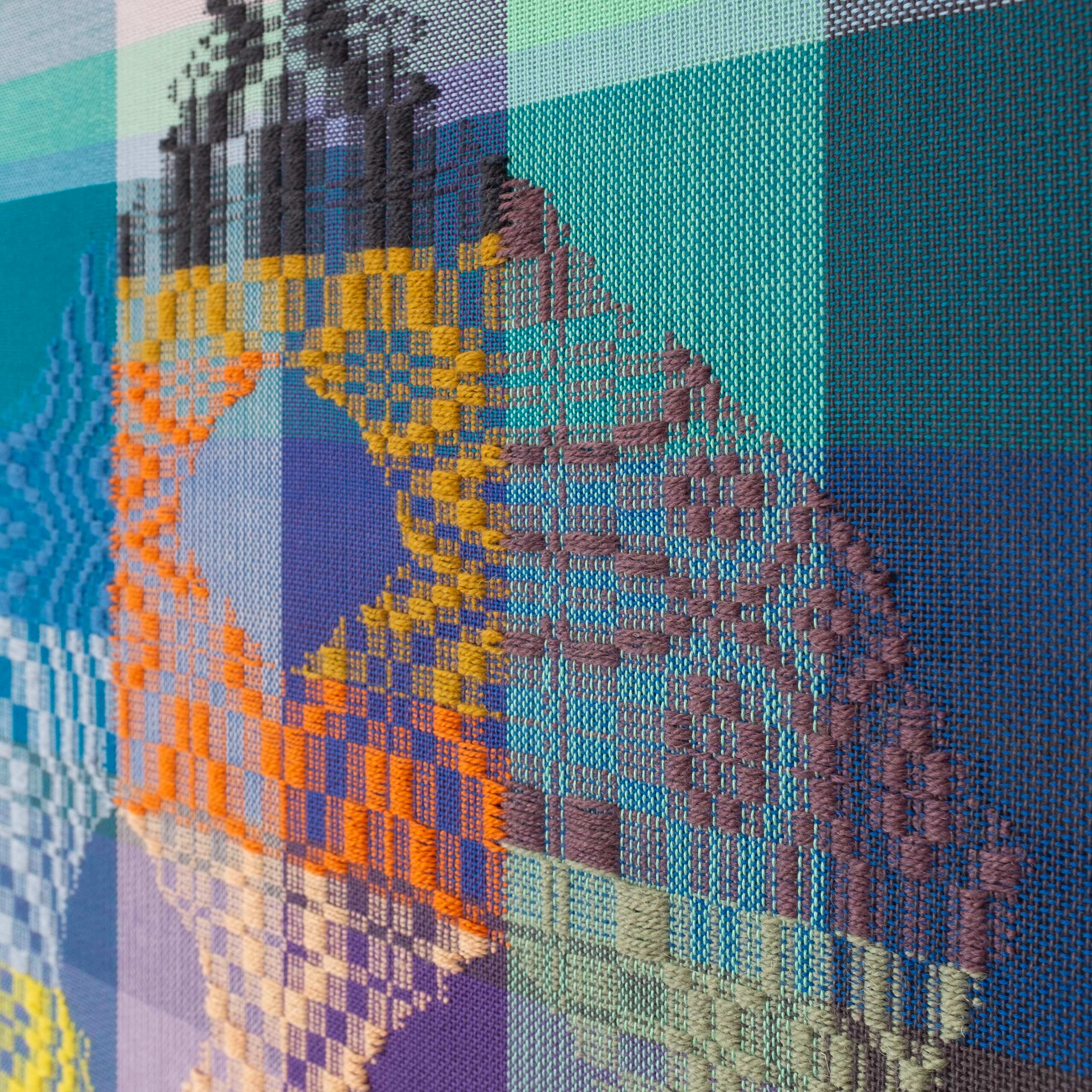 Thought-form [pyramid], Hand-woven cotton and wool yarn, 2022